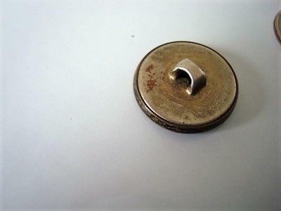 Vintage Metal Windmill and Cottages Button 3/4 In.