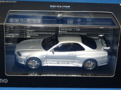 EBBRO 日産 SKYLINE GT-R（R34）Ｖ-spec Ⅱ 1/43 EBBRO 1/43 Nissan Skyline GT-R R34 V Spec II Silver Finished