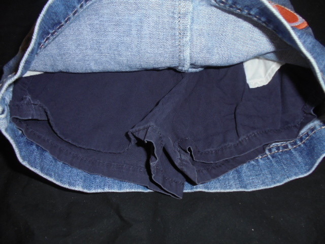 GYMBOREE~CITRUS COOLER Denim Orange Slice SKIRT w/Shorts~Sz 4~Adj Wst