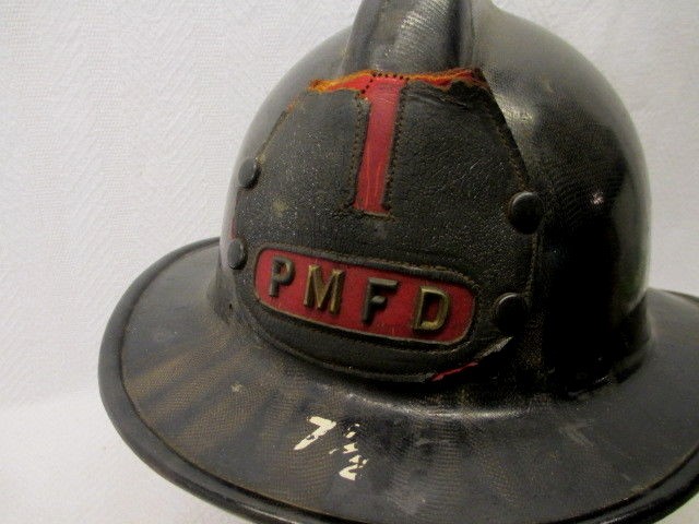 Vintage MSA Phenolic PMFD Fireman's Fire Fighters Helmet 1936 Pat'd Date