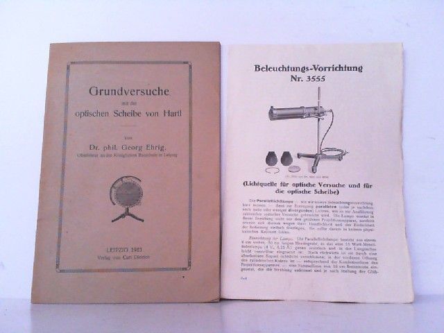 Grundversuche Mit Der Optischen Scheibe Von Hartl. Beilage - 3seitige Broschur ü