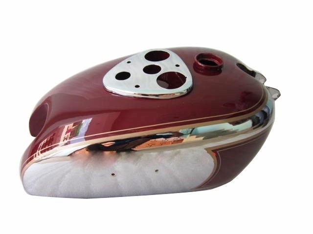 BSA M20 21 Dlx M22 M23 M24 1938-40 Gas Fuel Tank Steel Maroon & Chrome  