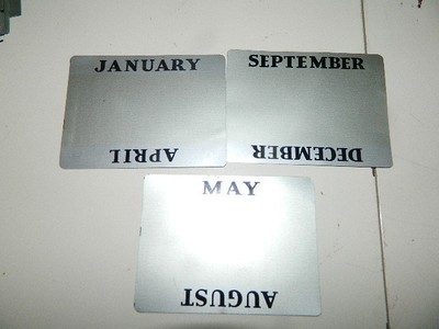 Rare Metal Calendar by The Metal Box Co. England metal month & date cards