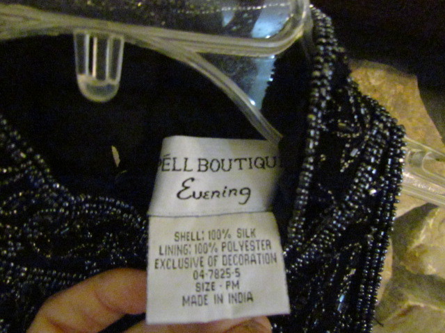 Women's Formal Blouse Size S Petite Black Fully Beaded Absolutely Stunning