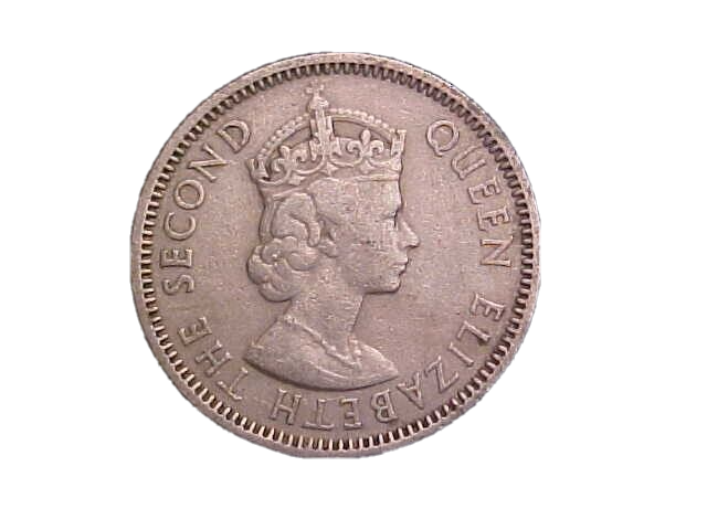 イギリス領ホンジュラス　ベリーズ　25cents　25セント　1955年 1955 BRITISH CARIBBEAN TERRITORIES 25 CENTS ELIZABETH II KM
