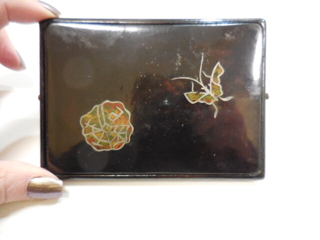 Vtg Asian Lacquerware Folding Holder for Document, Money, Cards Chinese Japanese