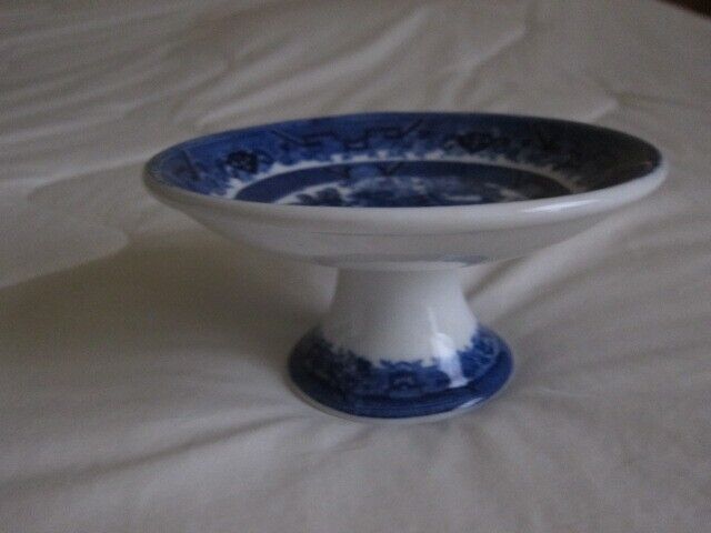 Blue Willow Small Candy / Trinket Serving Platform Dish - 6 Wide X 3 High- RARE