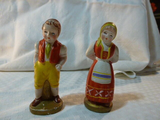 Vintage Japan Chalk Ware Plaster Ethnic Figurines Couple 4