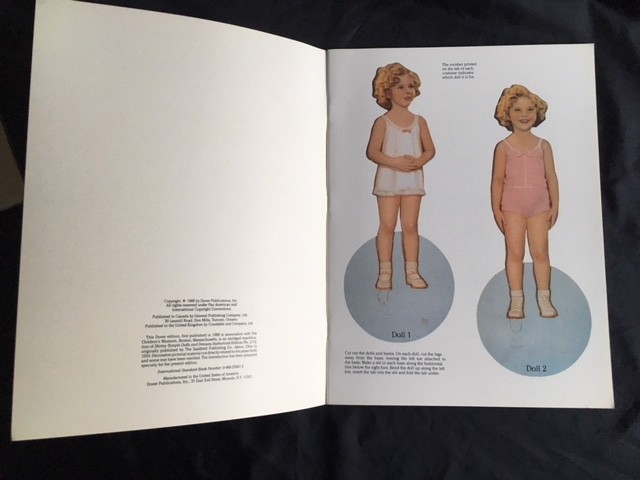 VINTAGE/NEW  Shirley Temple Paper Dolls From the Children's Museum, 1988