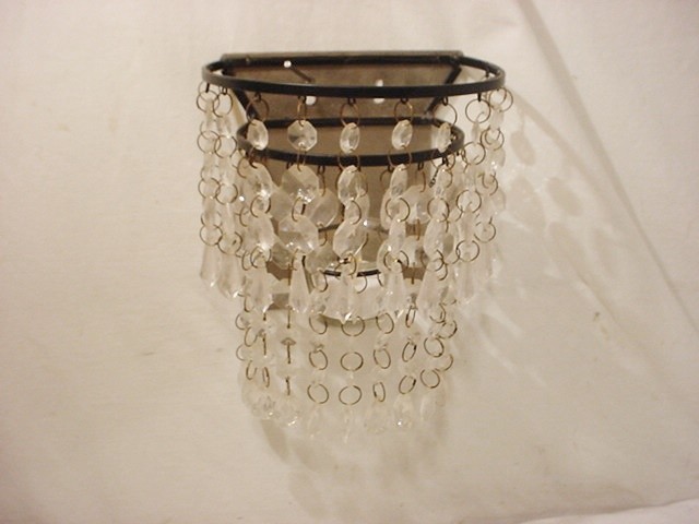 Vtg Wall Mounted Hanging Clear Plastic Prisms Votive Candle Holder Tea Light