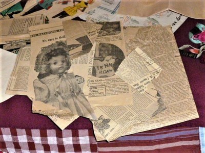 WHOLE LOT OF EMBROIDERY IRON ON PATTERNS/ FLOSS OLD NEWS PAPER CUT PATTERNS