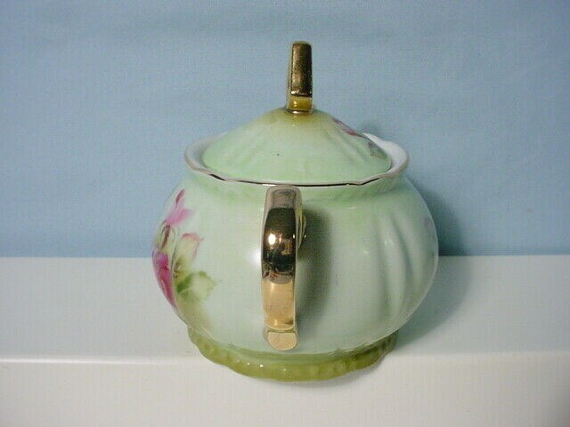Lefton Heritage Green Sugar Bowl with Lid 15/392