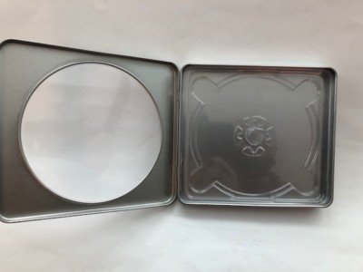 NEW HIGH QUALITY SQUARE TIN CD CASE W/WINDOW /CLEAR TRAY BL801, 25 PCS FREE SHIP