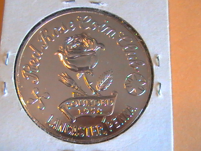 RED ROSE COIN CLUB LANCASER PA. 1968 CITY INCORPORATED 1813 39mm