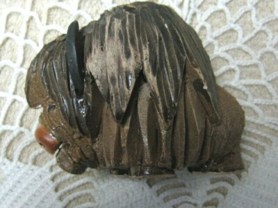 Vtg. HAND-CARVED Bison/Buffalo