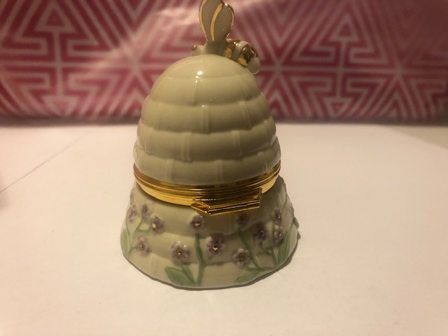 LENOX Sweet Summer Treasure Box Bee Hive 24K Gold Ivory Swarovski Crystal RARE