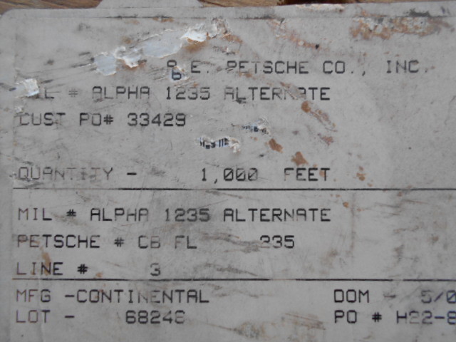 Alpha Braid Grounding Wire, 1235, 1 inch, 85 A, tinned copper, 1000 feet