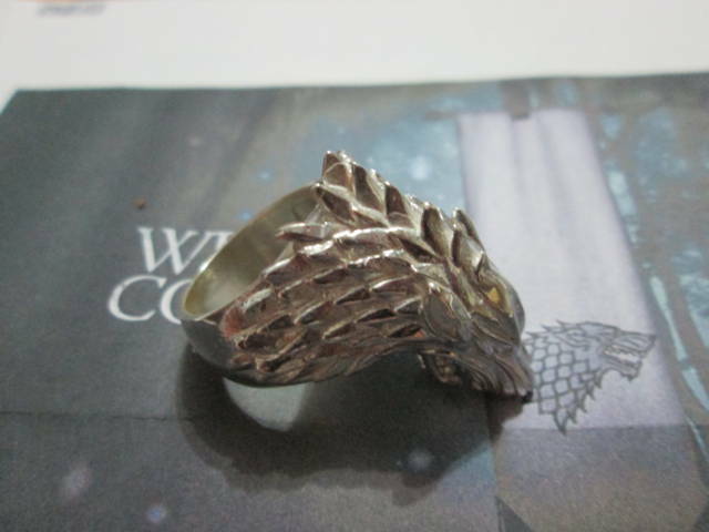 Pre-owned Artisan Game Of Thrones Stark House Wolf Ring Sterling Silver 925- Product