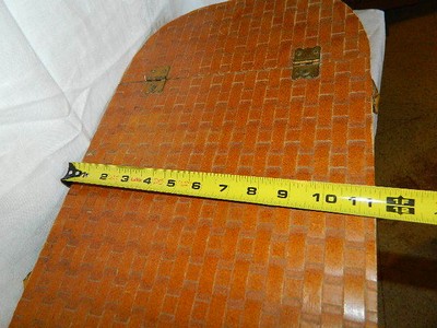 vintage green wicker Picnic Basket with pie shelf Burlington?