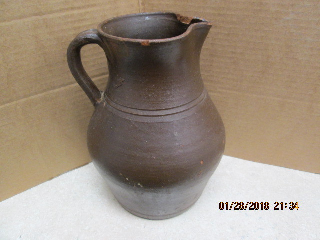 Old Vintage Clay Pinched Spout Pitcher