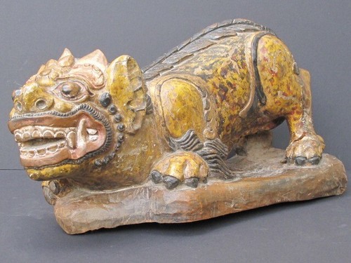 Antique Wooden Lion Singha Bali Indonesia Ebay