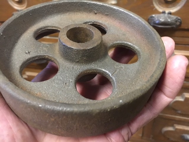 2 OLD CAST IRON WHEELS  HIT & MISS GAS ENGINE CART WHEEL 5