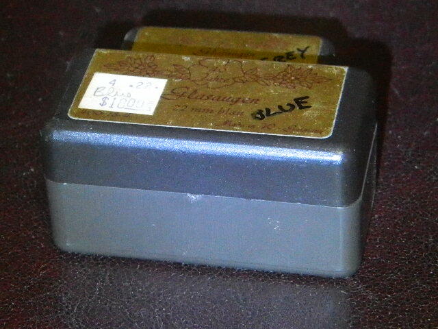 NOS VINTAGE GLASAUGEN DOLL EYES - 22MM BLUE - VINTAGE GERMAN GLASAUGEN DOLL EYES