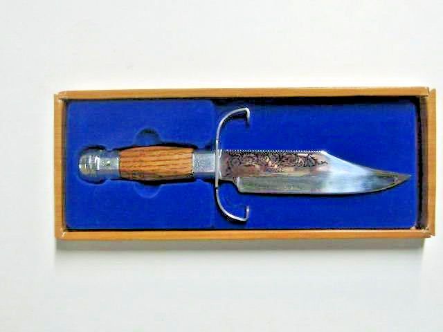 Jim Bowie Stainless Steel Wooden Handle Fighting Replica Hunting Knife
