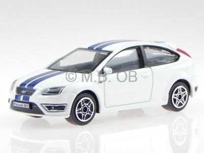 Ford Focus St 3 Door White Stripes Blue Diecast Model Car urago 1 43 For Sale