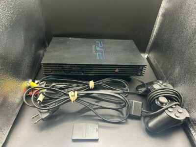 Sony PlayStation 2 Console-Black,W/Cables,Controller,Memory Card,WORKS,AUTHENTIC