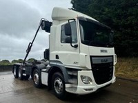 2017 67 DAF CF 510 E6 8x4 hook loader sheet weigher piped for draw bar