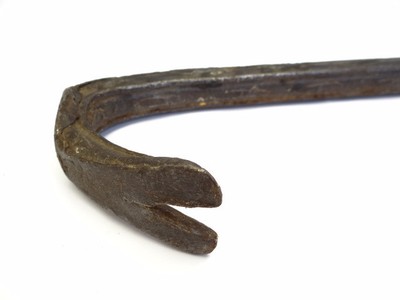 Hand Tool Crowbar Bar Pry Tool Antique Old Used Black Metal Iron Construction