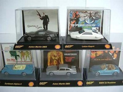 JAMES BOND 5 MODEL CAR SPECIAL SET ASTON DB5 DBS LOTUS Z3 FILM 1:64 SIZE T3