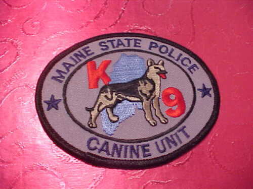 MAINE STATE POLICE K-9 POLICE PATCH SHOULDER SIZE UNUSED 4 X 3