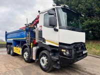 2017 17 Renault C430 E6 8x4 steel tipper Epsilon M125L crane & grab Draw bar