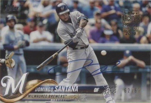 2019 Topps Archives Signature Series Active Player Edition Buybacks - Domingo Santana #18T-377