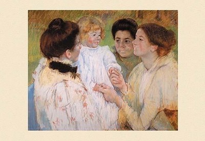 Women Admiring a Child by Mary Cassatt - Art Print
