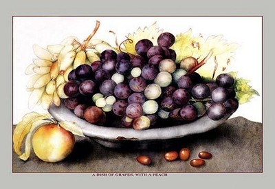 A Dish of Grapes and Peaches by Giovanna Garzoni