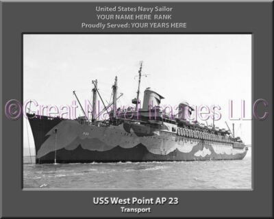 USS West Point AP 23 Personalized Canvas Ship Photo Print Navy Veteran Gift