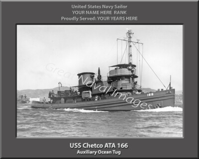 USS Chetco ATA 166 Personalized Canvas Ship Photo Print Navy Veteran