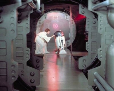 Star Wars iconic Princess Leia & R2D2 Carrie Fisher 24x36 inch Poster