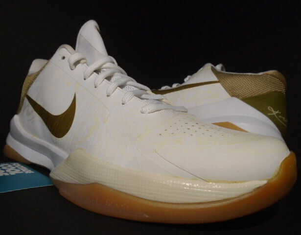 NIKE ZOOM KOBE V 5 BIG STAGE HOME WHITE GOLD BLACK PROTRO FTB