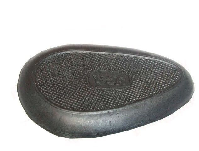 New Pair BSA Logo Fuel Tank Knee Pad Set Black Rubber  
