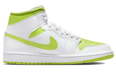 Pre-owned Jordan 1 Mid White Lime - Bq6472-131