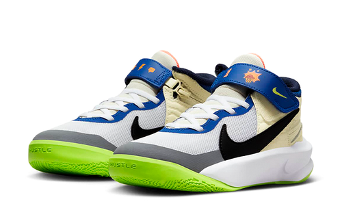 Nike Team Hustle D10 FlyEase Low White Multicolor - FB1395-101 | eBay