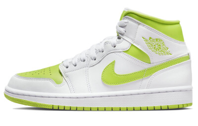 Pre-owned Jordan 1 Mid White Lime - Bq6472-131