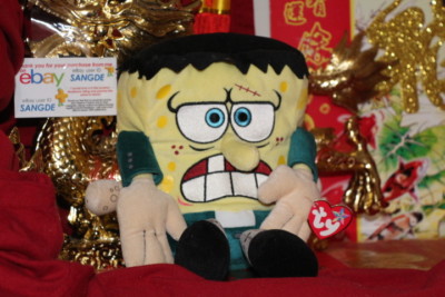 TY BEANIE BUDDY SPONGEBOB FRANKENSTEIN.8.''-2006 OR AFTER RELEASE-MWNMT-NICE GIFT