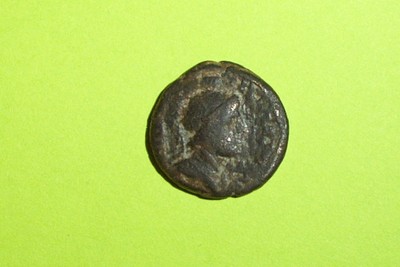 Trapezopolis Caria 138 AD ancient ROMAN COIN bull butting Athena VG treasure art