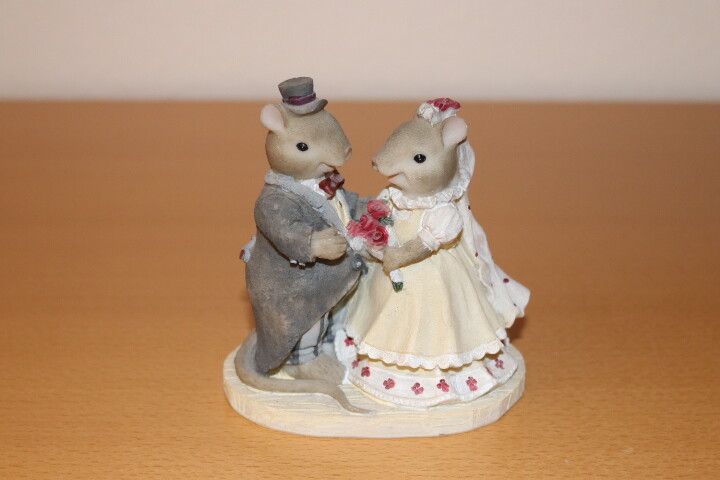 Dekoration Figuren Maus Braut Bräutigam