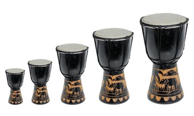 Djembe In Legno 40cm - Trommel Africano, Fair Trade, Per Bambini E Musicisti - Foto 6